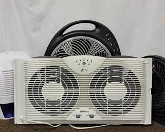 Holmes 1 Touch Double Window Fan, Blizzard Floor Fan, Polar Wind Fan, and Probreeze Dehumidifier