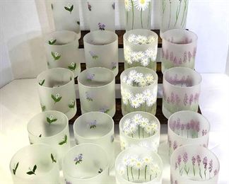Made In France Frosted Flower Glassware