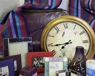 Pretty Purples King Size Reversible Down Comforter, Tarnow Purple Vase, Lavender Clock, and More