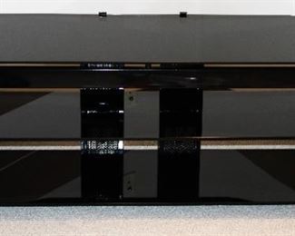 Black W/ Glass top Entertainment Console