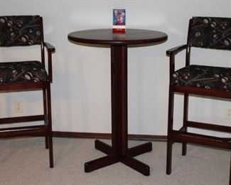 Billiard themed Bistro / Pub table with two chairs.