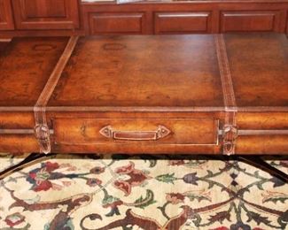 Olde World map suitcase coffee table.