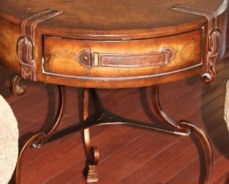 Olde World map round end table.
