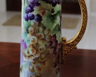 Antique Belleek Tankard   (early 1900 hundred's /rare gold handle)