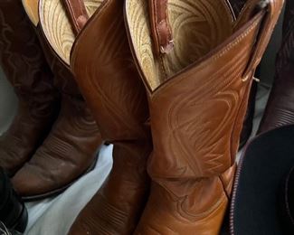 Cowboy hats, size 7; cowboy boots, size 8D