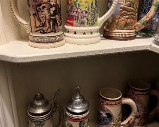 Coors and Budweiser collectible steins