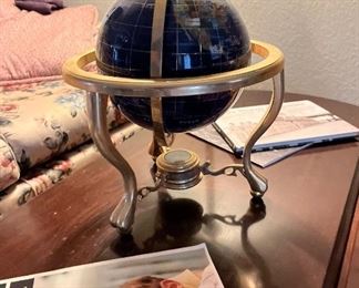 Lapis, gemstone world globe, blue