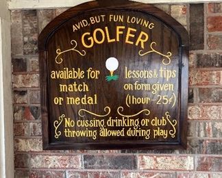 Fun Loving Golfer sign
