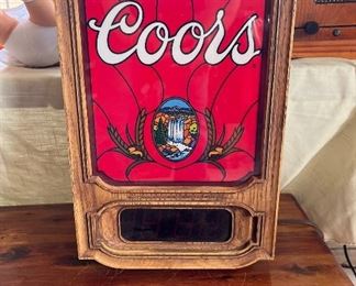 Lighted, electronic Coors sign, works