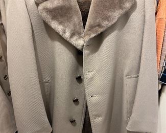 vintage London Fog men's coat with fur collar