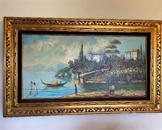 Gondola on water Italian artwork