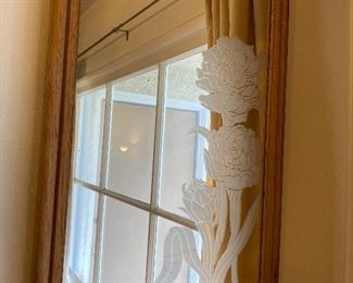 Vintage etched flowers mirror 