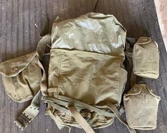 Vintage Military Combat Gear and Canteens