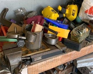 Vise, Aluminum blocks, lights and other misc tools