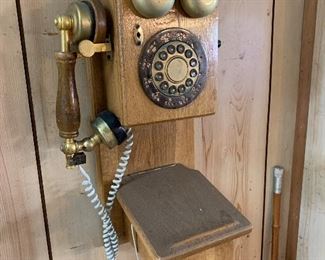 Wood Landline Wall Phone