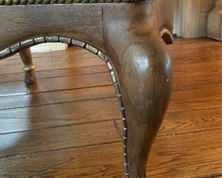 Britt Carter Reproduction Bergere Chair with Black Leather Upholstered Seat and Zebra Print Upholstered Front and Back. Chair Measures 32" x 32." Photo 2 of 7.