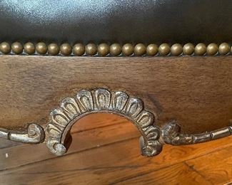 Britt Carter Reproduction Bergere Chair with Black Leather Upholstered Seat and Zebra Print Upholstered Front and Back. Chair Measures 32" x 32." Photo 3 of 7.