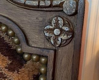 Britt Carter Reproduction Bergere Chair with Black Leather Upholstered Seat and Zebra Print Upholstered Front and Back. Chair Measures 32" x 32." Photo 5 of 7.