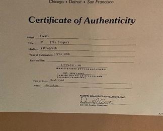 Alvar, "The Violinist" #2. Signed & Numbered Lithograph. Circa 1968. Photo 2 of 2.