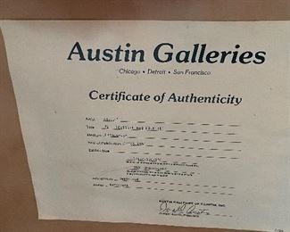 Alvar, "The Cellist and Flutist" #1. Signed & Numbered Lithograph. Circa 1968. Photo 3 of 3.