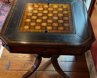 Mainland-Smith Mahogany Choate Game Table with Reversible Top For Chess, Checkers & Backgammon. Measures "32" x 32.” Photo 3 of 6.
