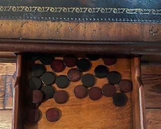 Mainland-Smith Mahogany Choate Game Table with Reversible Top For Chess, Checkers & Backgammon. Measures "32" x 32.” Photo 5 of 6.