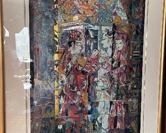 Ji Cheng, "The Wedding" NO: 81/100. Signed & Numbered Lithograph. Measures 46" x 34." Photo 1 of 3.