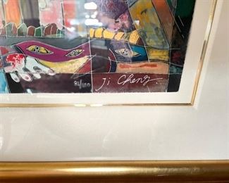 Ji Cheng, "The Wedding" NO: 81/100. Signed & Numbered Lithograph. Measures 46" x 34." Photo 3 of 3.