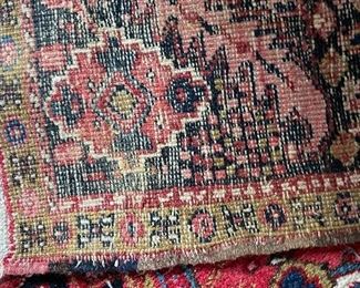 Antique Wool Heriz Rug. Measures 9' 10" x 13' 10.” Photo 5 of 6.