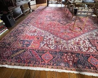 Antique Wool Heriz Rug. Measures 9' 10" x 13' 10.” Photo 1 of 6.