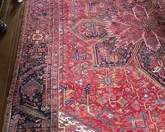 Antique Wool Heriz Rug. Measures 9' 10" x 13' 10.” Photo 4 of 6.