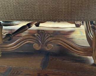 Century Daybed with Carved Oak Frame and Finials. Measures 90" W x 42" D. Photo 6 of 7.