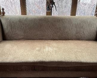 Century Daybed with Carved Oak Frame and Finials. Measures 90" W x 42" D. Photo 2 of 7.