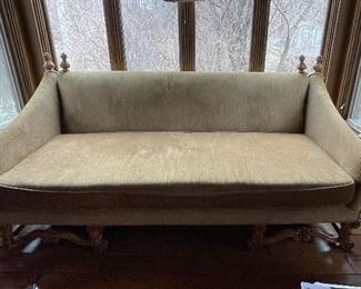 Century Daybed with Carved Oak Frame and Finials. Measures 90" W x 42" D. Photo 1 of 7.