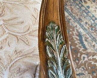 Pair of Antique Louis XV Bergere Chairs Upholstered in Neutral Damask Fabric. Each Measures 29" W x 27" H. Photo 3 of 3.