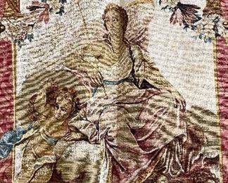 Vintage French Tapestry. Junon's Portico. Measures 6' x7' 9." Photo 3 of 5.