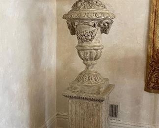 Cast Concrete Plinth & Urn Floor Lamp.