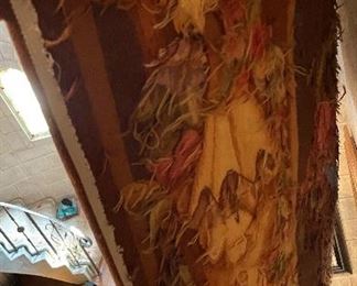 Vintage French Floral Tapestry. Measures 6' x7' 9." Photo 2 of 2.