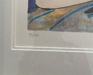 Linda Le Kinff. Signed & Numbered Lithograph. Measures 15" x 12" Unframed. NO: 73/350. Photo 3 of 3.