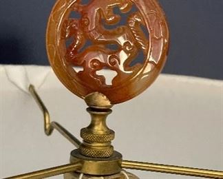 Pair of Orange Famille Rose Vases Turned into Table Lamps. Photo 4 of 4.