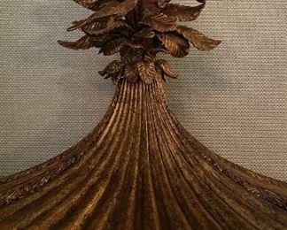 Britt Carter Ebonized Wood Pagoda-Style Mirrored Cabinet With Two Selves with Gilt Trimmed Chinoiserie Motif. Photo 2 of 6.