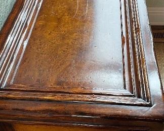 Britt Carter Asian-Style Chest with Decorative Brass Pulls. Measures 33" W x 80" H x 14" D. Photo 2 of 4.