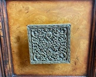 Britt Carter Asian-Style Chest with Decorative Brass Pulls. Measures 33" W x 80" H x 14" D. Photo 4 of 4.