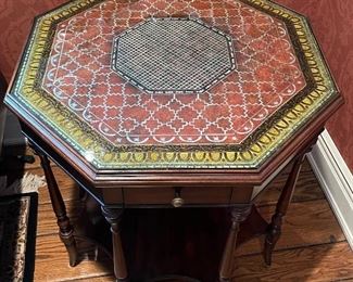 Maitland-Smith Moroccan-Style Side Table. Measures 28" H x 31" D. Photo 2 of 3.