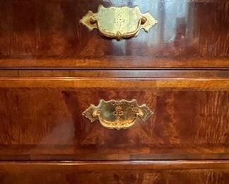 Hendredon Flame Mahogany Media Cabinet with Brass Pulls. Measures 62" W x 21" D x 82" H. Photo 2 of 2.