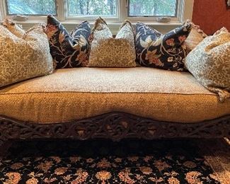 Britt Carter Metal Day Bed with Neutral Upholstered Mattress. Measures 80" W x 38" D. Photo 1 of 6.