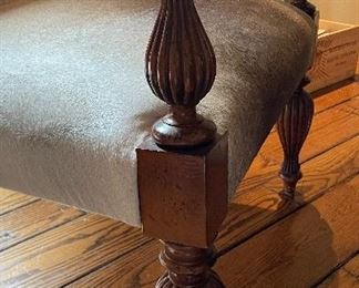 Hair-On-Hide Upholstered Arm Chair. Measures 27" W x 38" D. Photo 4 of 4.