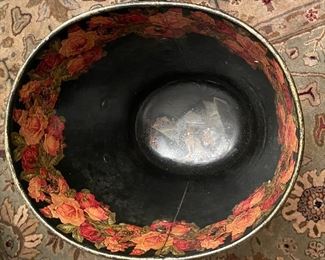 Antique English Decoupage Bucket. Circa 1885. Photo 2 of 2.