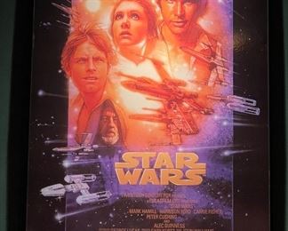 Framed Special Edition Star Wars Movie Poster.