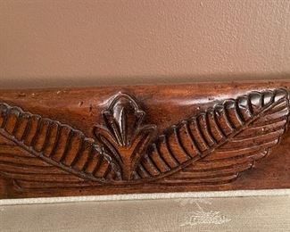 Tommy Bahama Florida / Plantation-Style Carved Wood Upholstered Sofa. Measures 88" W x 40" D. Photo 2 of 3.